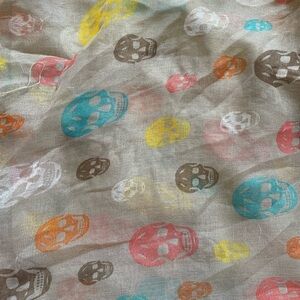 Colorful Skull Patterned Scarf